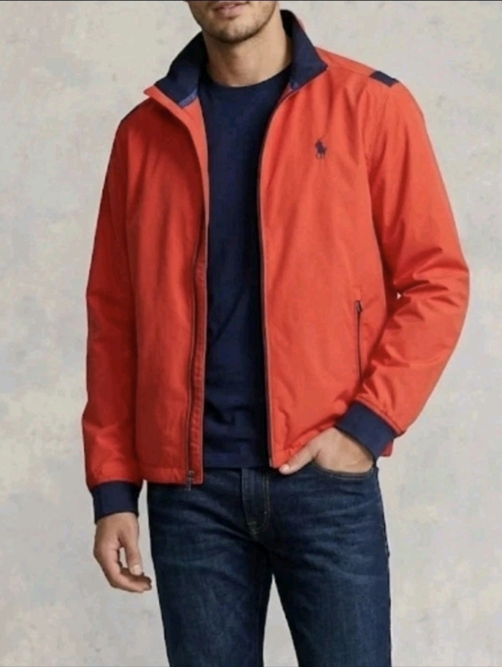 Polo Golf Ralph Lauren Jacket Mens S Red Full Zip Packable Windbreaker